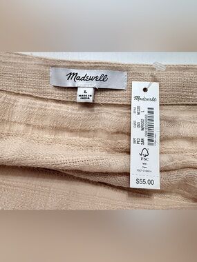 NWT Madewell Cover-Up Wrap Mini Skirt Sandstone Size L $55